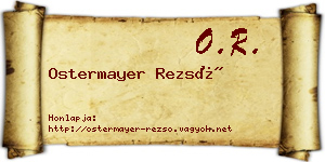 Ostermayer Rezső névjegykártya